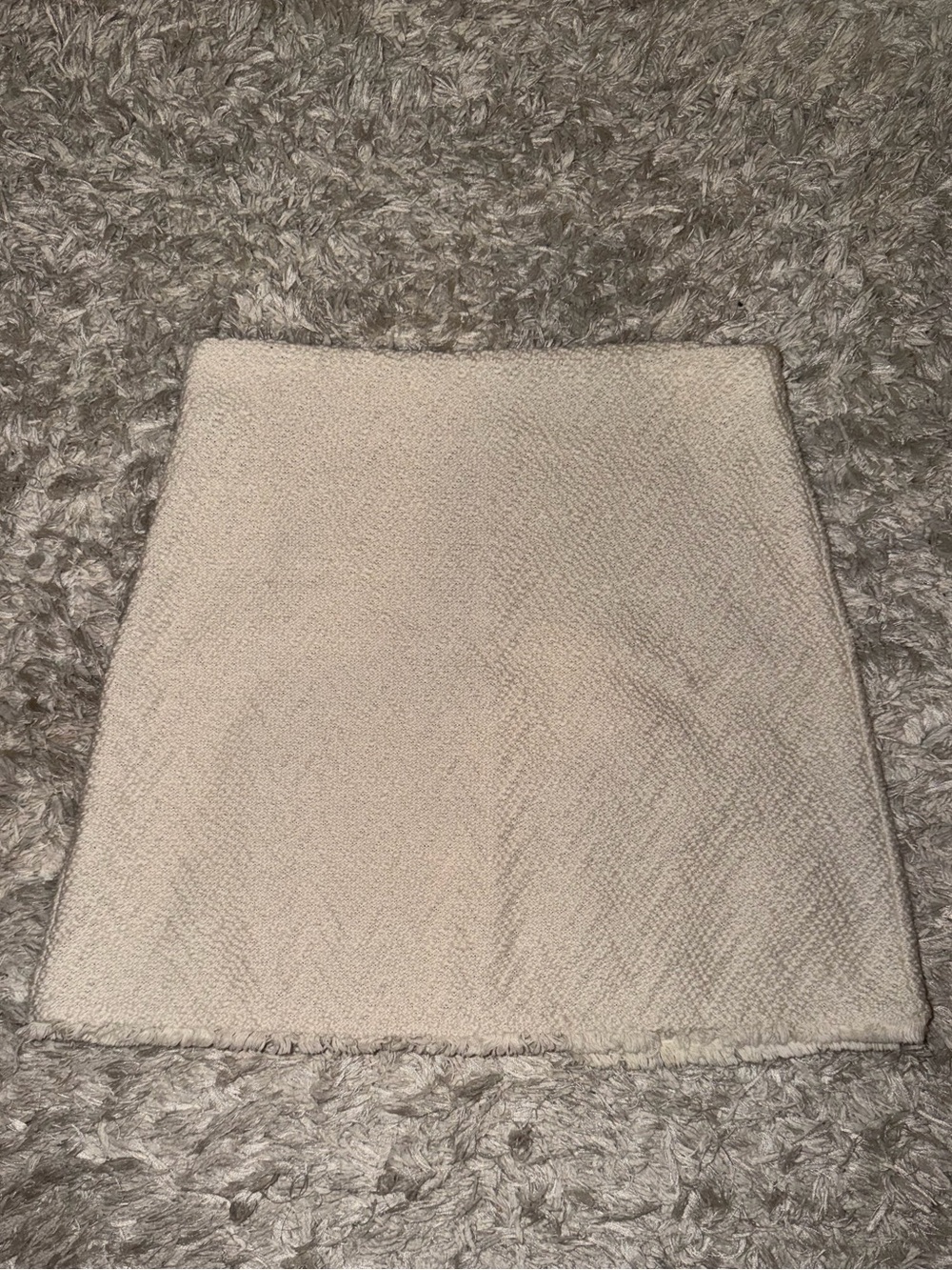 MANGO: Cream Textured/knit Mini Skirt